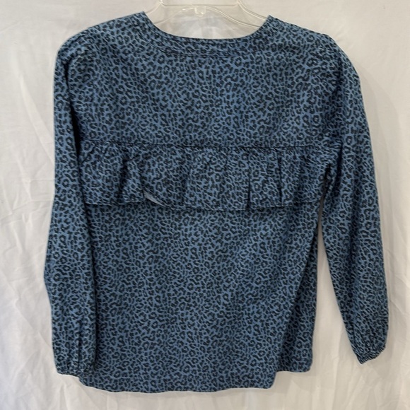 J. Crew Blue Ruffled Long Sleeve Blouse - Picture 5 of 5